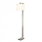 Lampadaire belmont, nickel brossé, abat-jour blanc