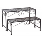 Etagère à plantes en métal vieilli (lot de 2)