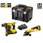 Kit marteau perforateur 125 mm 18V Li-ion et perceuse visseuse 18V DeWALT (2 batteries 5,0 Ah + chargeur + coffret)