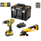 Coffret DCK253P2T viseuse perceuse + meuleuse + 2 x 5,0 Ah + chargeur + TSTAK VI DeWalt
