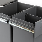 Poubelles de recyclage pour la cuisine 2 x 20 L à fixation inférieure et extraction manuelle gris anthracite