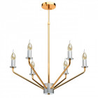 Plafonnier doré loft 6 ampoules 104 cm