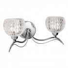 Applique 2 ampoules blanche, chrome et verre