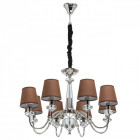 Suspension chromée elegance 8 ampoules 145 cm