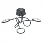 Plafonnier noir techno 3 ampoules 25.5 cm