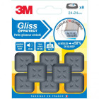 3m - 152834 - lot de 8 patins de protection adhésif pour meuble 24 x 24mm