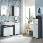 Armoire de sol de salle de bain gw-pescara blanc et graphite