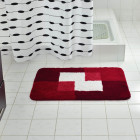 Tapis de salle de bains coins 60 x 90 cm rouge 7103306