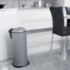Hailo poubelle à pédale topdesign taille l 24 gris mat 0523-090