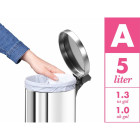 Hailo poubelle à pédale design taille s 4 l argenté 0704-860