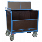 Chariot conteneur bois avec toit dimensions plateau au choix
