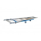 Chariot modulaire charges longues, 2 ridelles tube, 1800 x 800 mm, roues losange, 500 kg