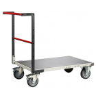 Chariot FLAT-PACK™ dossier fixe 850 x 500 mm plateau tôle roues TPE 400 kg - 804721340