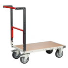 Chariot monté FLATPACK™ dossier repliable 850 x 500 mm plateau médium roues TPE 400 kg - 806721241