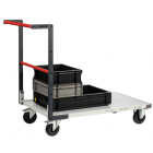 Chariot monté FLATPACK™ dossier fixe 1000 x 600 mm plateau mélaminé roues CC 250 kg - 806722110
