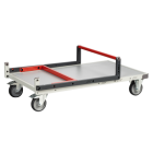 Chariot monté dossier repliable 1000 x 600 mm plateau mélaminé roues TPE 250 kg