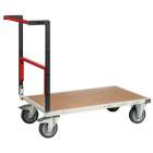Chariot monté dossier repliable 1000 x 600 mm plateau médium roues TPE 400 kg