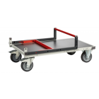 Chariot FLAT-PACK™ dossier repliable plateau tôle galva roues TPE 400 kg - Dimensions au choix