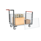 Chariot modulaire grillagé 2 dossiers + 2 ridelles plateau bois 850 x 500 mm 250 kg - 806724145