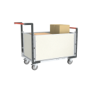 Chariot FLATPACK™ modulaire PP alvéolaire 2 dossiers + 2 ridelles plateau bois 850 x 500 mm 250 kg - 806724175