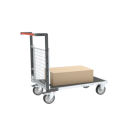 Chariot modulaire grillagé 1 dossier plateau bois avec tapis caoutchouc 1000 x 600 mm 500 kg - 806724561