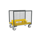 Chariot modulaire grillagé 2 ridelles plateau bois avec tapis caoutchouc 1200 x 800 mm 500 kg - 806724663