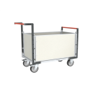 Chariot modulaire PP alvéolaire 2 dossiers + 2 ridelles plateau bois médium 1200 x 800 mm 500 kg - 806724675