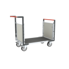 Chariot modulaire PP alvéolaire 2 dossiers plateau bois avec tapis caoutchouc 1200 x 800 mm 500 kg - 806724692