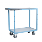 Servante mécano-soudée 2 plateaux mélaminé, 850 x 500 mm, roues TPE, 250 kg