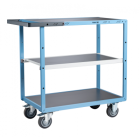 Servante mécano-soudée EVERSTEEL™ 3 plateaux tôle galva 850 x 500 mm roues TPE 250 kg - 880701322