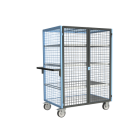 Servante grillagée 4 côtés verrouillable avec 3 étagères plateau tôle galva 1200 x 800 mm 500 kg - 880725266