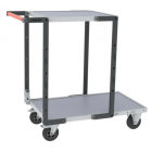 Servante flat-pack 2 plateaux mélaminé 1 plateau 850 x 500 mm et 1 plateau 550 x 500 mm roues CC 250 kg