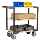Servante à plateaux bois montée FLAT-PACK™ 400 kg - Nombre de plateaux et dimensions au choix