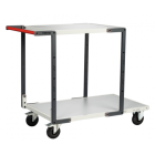 Servante FLAT-PACK™ 2 plateaux mélaminé 1 plateau 1000 x 600 mm et 1 plateau 700 x 600 mm roues CC 250 kg - 884722111