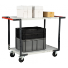 Servante FLAT-PACK™ 2 plateaux mélaminé double poignées 850 x 500 mm roues CC 250 kg - 884721116