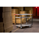 Servante flat-pack 3 plateaux mélaminé double poignées 1000 x 600 mm roues TPE 250 kg