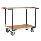 Servante FLAT-PACK™ 2 plateaux médium double poignées 1000 x 600 mm roues TPE 400 kg - 884722246