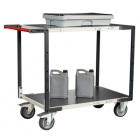 Servante à plateaux tôle galva montée FLAT-PACK™ 400 kg - Nombre de plateaux et dimensions au choix