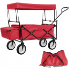 Chariot de jardin pliable 70 kg avec toit + sacoche - Couleur au choix