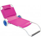 Transat plage roulettes transportable ferrari fuschia