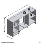 Unité de rangement modulaire d'angle avec étagère ouverte blanc