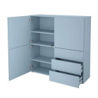 Armoire avec 3 tiroirs et 3 portes 99x31,5x101,2 cm bleu