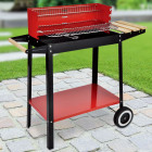 Gril barbecue au charbon 88x44x83 cm rouge