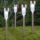 Lampes de jardin à led solaires 4 pcs acier inoxydable 36 cm