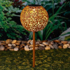 Lampe de jardin solaire à led 18 cm métal marron