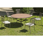 Table ronde de jardin et 6 fauteuils belice vigo