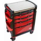 Servante grand volume SAM OUTILLAGE 5 tiroirs à plateau inox - 415H