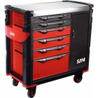 Servante extra large XXL 6 tiroirs SAM OUTILLAGE avec armoire et plateau inox - 416-AXE