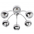 Lustre 6 branches boules métalliques