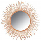 Miroir rond en métal cuivré